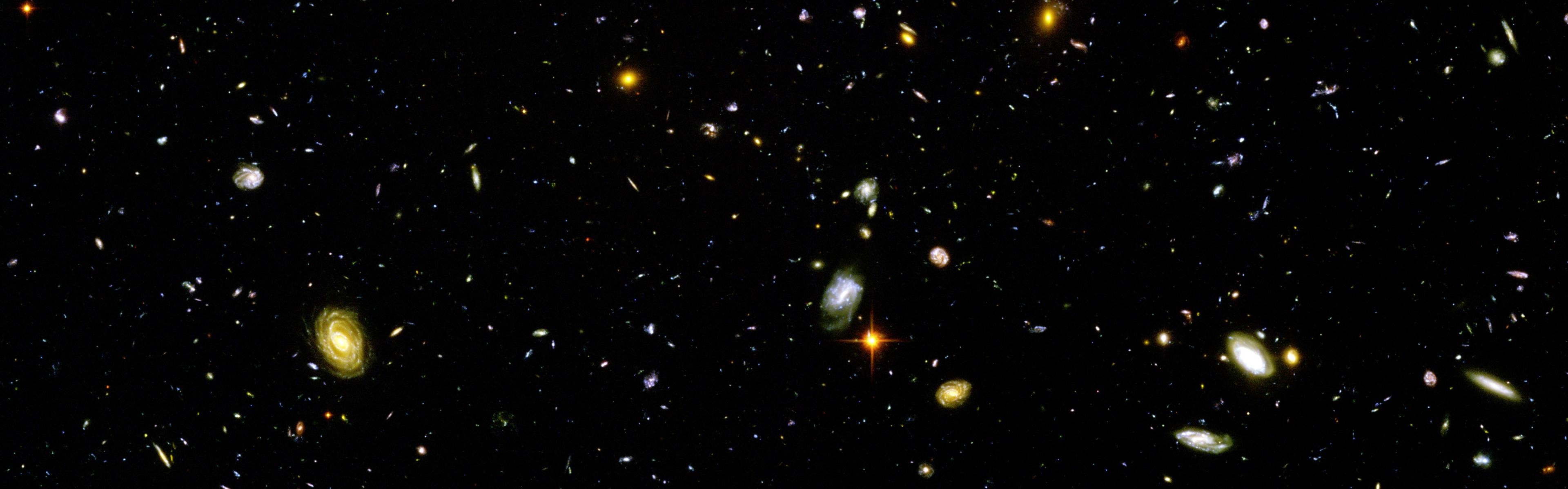 Hubble Deep Field, Space, Galaxy, Multiple Display Wallpaper