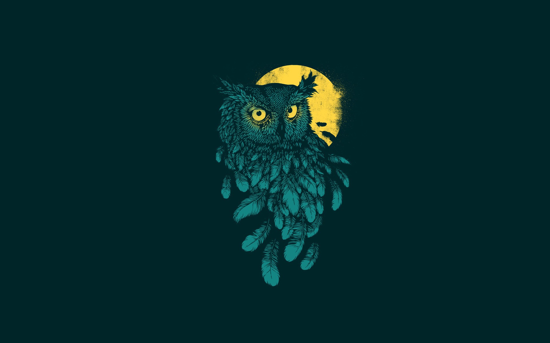 simple environment quotes Owl, Art, Animals, Feathers, digital Minimalism, Moon