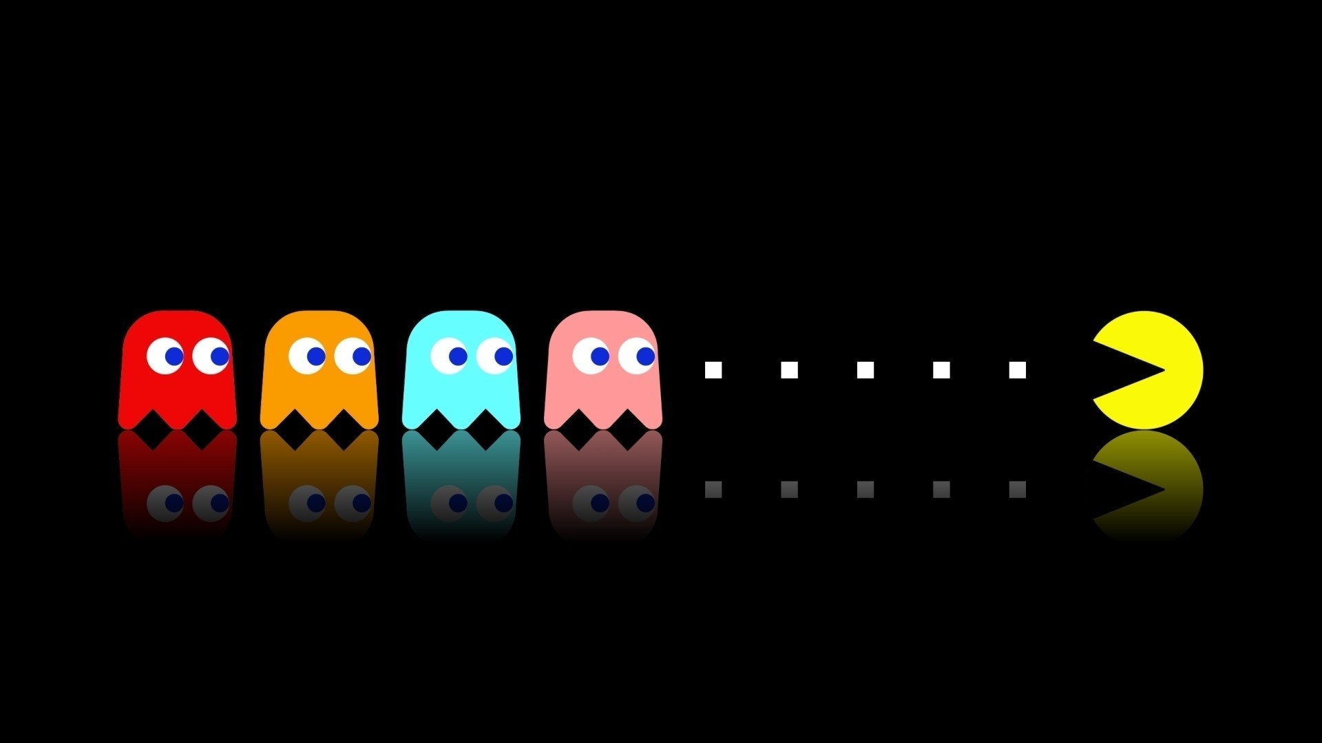 Pacman Video Games  Simple Colorful Classics Black  
