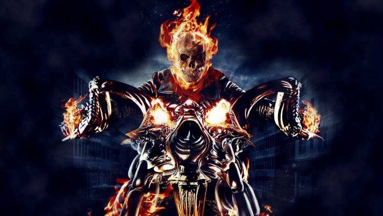 Ghost Rider, Skull, Fire, Motorcycle, Comics, Graphic Novels Wallpapers HD  / Desktop and Mobile Backgrounds
