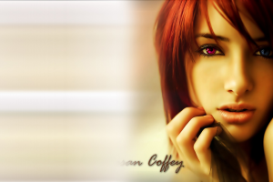Susan Coffey, Model, CGI, Redhead, Blue Eyes, Red Eyes