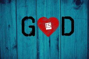 God, Christianity, Jesus Christ, Love, Wood, Hearts, Blue Electric, God Is Love