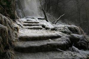 landscape, Nature, Winter, Waterfall, Germany, Stairs, Frost, Trees, Ice, Cold