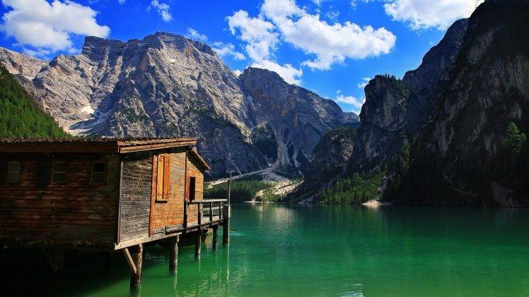 nature, Mountain, Landscape, Forest, Water, Clouds, Lake, Sea, Green HD Wallpaper Desktop Background