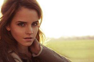 Emma Watson, Women, Actress, Brunette, Face, Women Outdoors, Brown Eyes, Depth Of Field