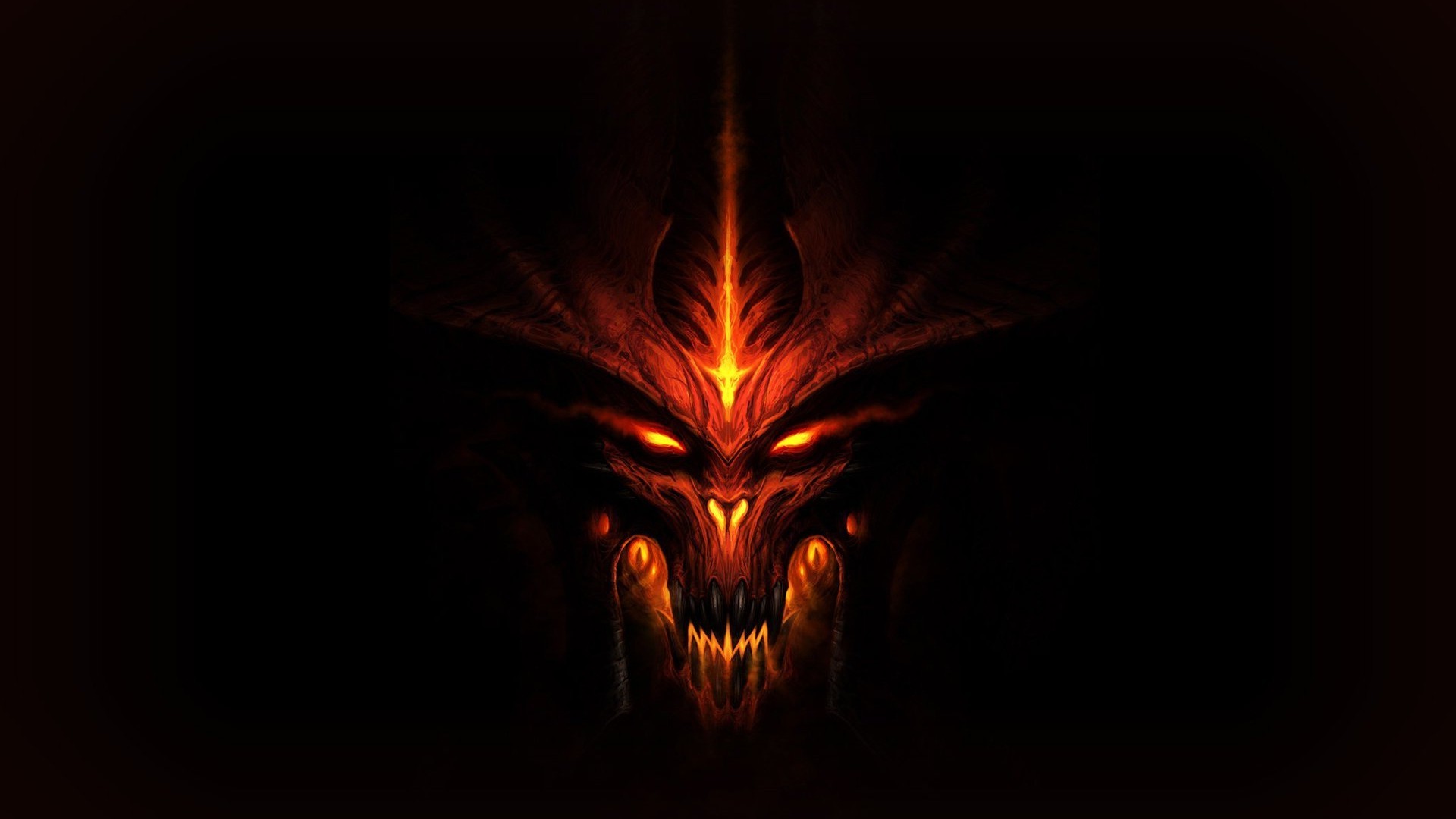 fantasy Art, Face, Eyes, Fire, Diablo III, Video Games, Simple Background, Black Background Wallpaper