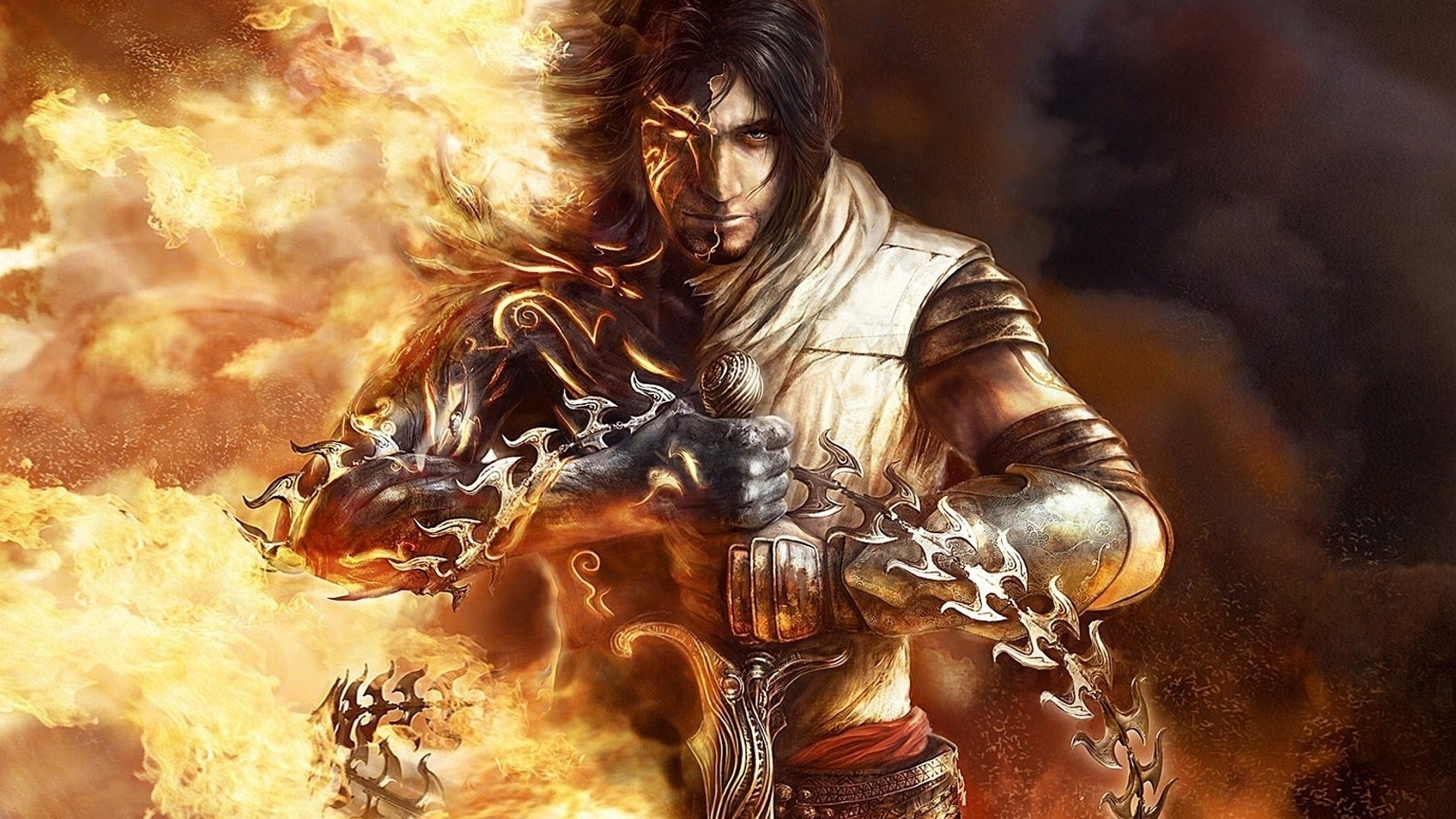 fantasy Art, Heroes, Men, Sword, Fire, Armor, Prince Of Persia, Video Games, Prince Of Persia: The Two Thrones Wallpaper