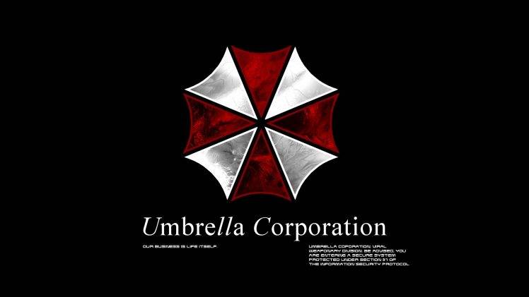 video Games, Resident Evil, Typography, Black Background, Umbrella Corporation HD Wallpaper Desktop Background