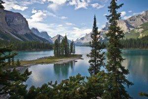nature, Forest, Landscape, Island, Lake, Mountain, Pine Trees, Trees