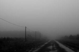 landscape, Mist, Monochrome, Road