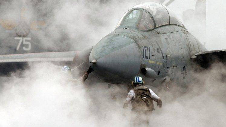 F 14 Tomcat, Smoke, Military Aircraft HD Wallpaper Desktop Background