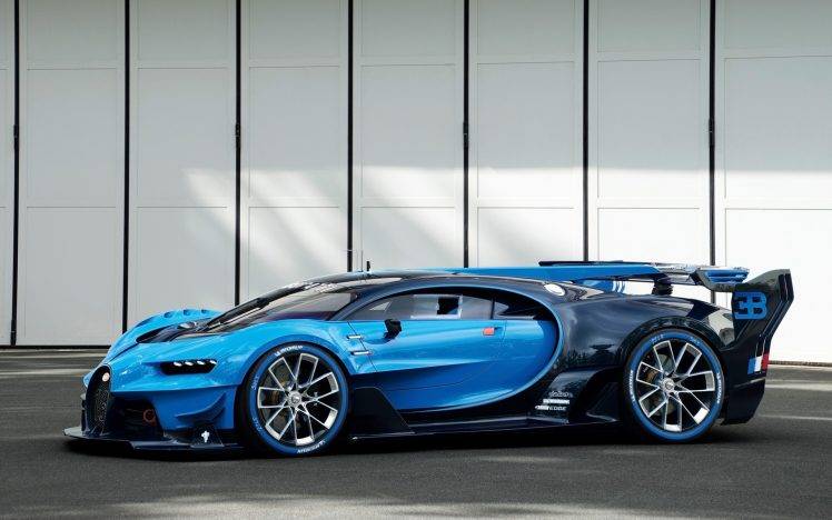 car, Vehicle, Blue Cars, Bugatti Veyron, Bugatti Vision Gran Turismo HD Wallpaper Desktop Background