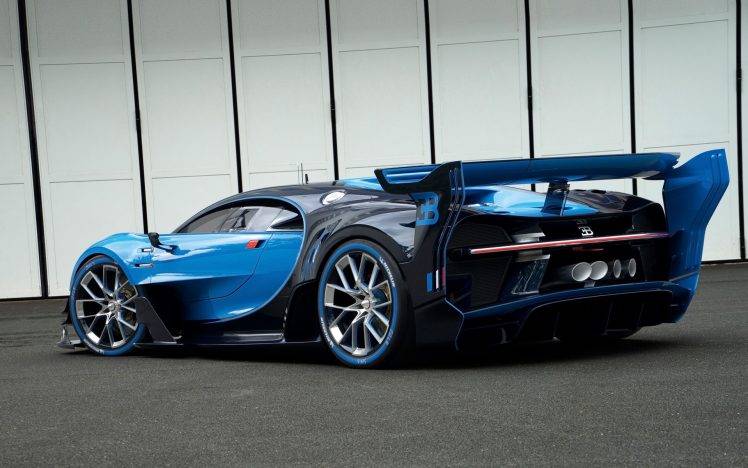 Bugatti Vision Gran Turismo, Car, Blue Cars, Vehicle, Side View HD Wallpaper Desktop Background