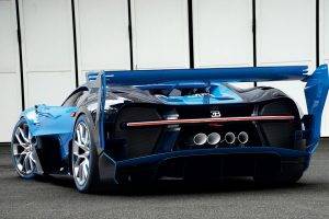 Bugatti, Bugatti Vision Gran Turismo, Car, Rear View, Blue Cars