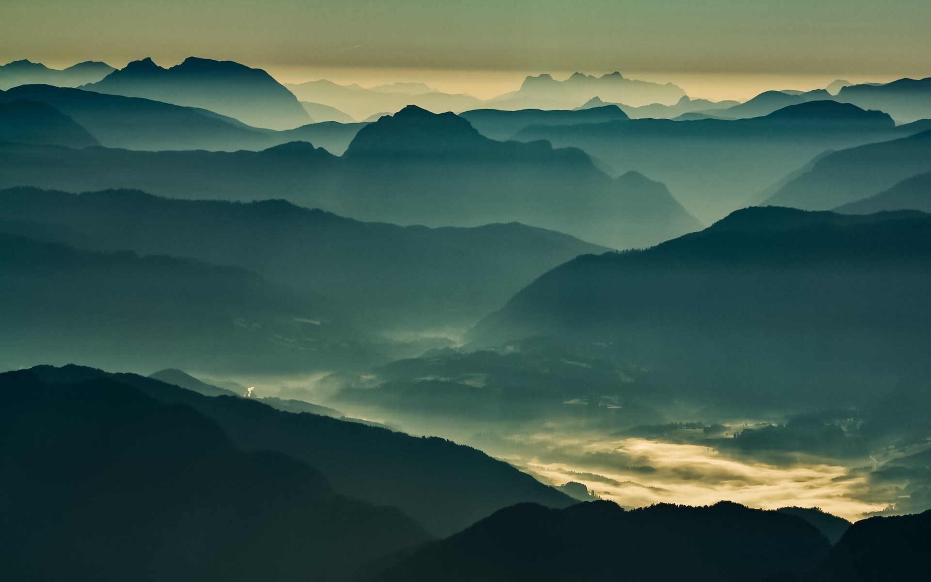 nature, Landscape, Mist, Sunrise, Mountain, Valley Wallpaper