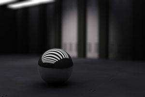 abstract, Monochrome, Sphere, Ball
