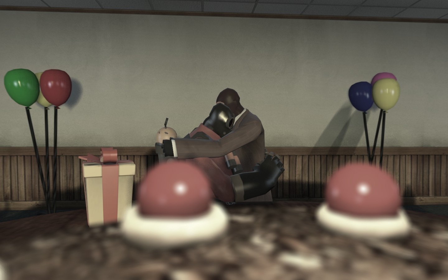 video Games, Team Fortress 2, Spy (character), Pyro (character), Birth Wallpaper