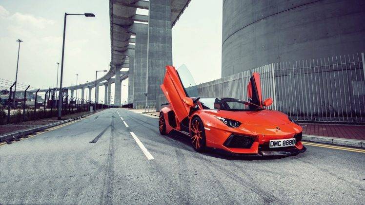car, Lamborghini, Road, Bridge, Lamborghini Aventador HD Wallpaper Desktop Background