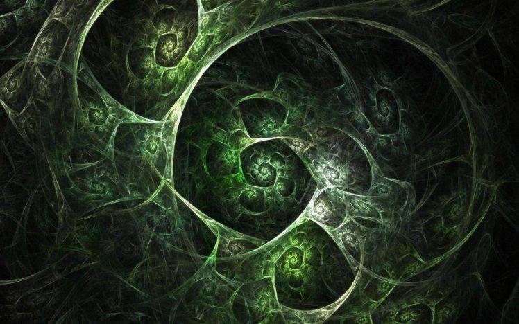 fractal, Green, Abstract HD Wallpaper Desktop Background