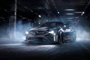 Mercedes Benz SL65 AMG Black Series, Car, Carlsson, Tuning, Street, Night, Mist
