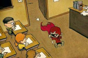 Calvin And Hobbes, Comics, Superhero, Classroom, School