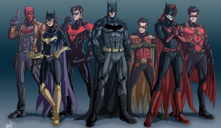 Batman, Robin (character), Nightwing, Batgirl, DC Comics, Red Robin, Batwoman, Red Hood HD Wallpaper Desktop Background