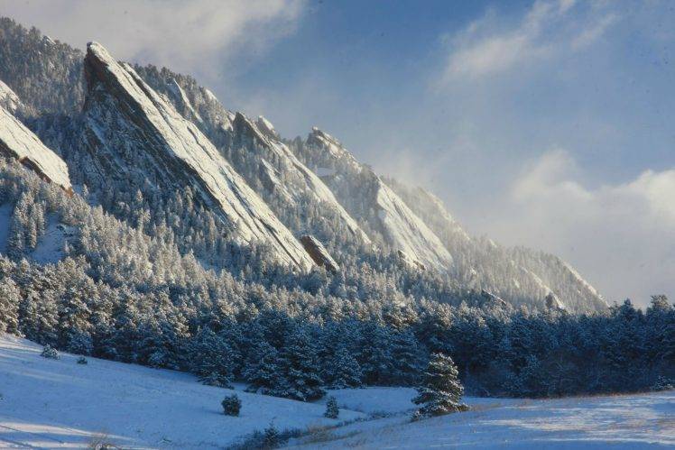 mountain, Nature, Snow, Trees HD Wallpaper Desktop Background