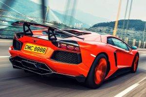 car, Lamborghini, Lamborghini Aventador, Road, Motion Blur, Bridge