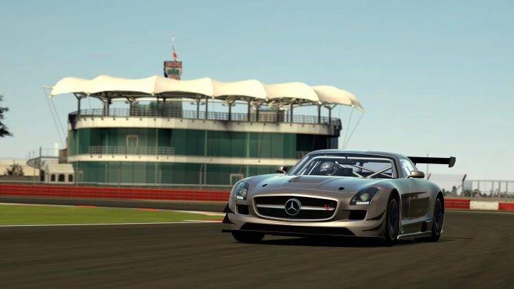 Mercedes Benz SLS AMG, Car, Race Tracks, Gran Turismo 6, Video Games HD Wallpaper Desktop Background