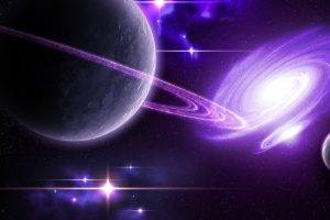 space, Purple, Planet, Galaxy, Render, CGI