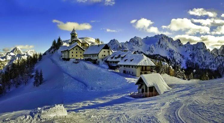 winter, Snow, Mountain, Landscape HD Wallpaper Desktop Background