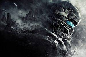 Halo 5, Concept Art, Video Games, Science Fiction, Master Chief, Halo, Space, Spaceship, Armor, Selective Coloring, Spartan Locke