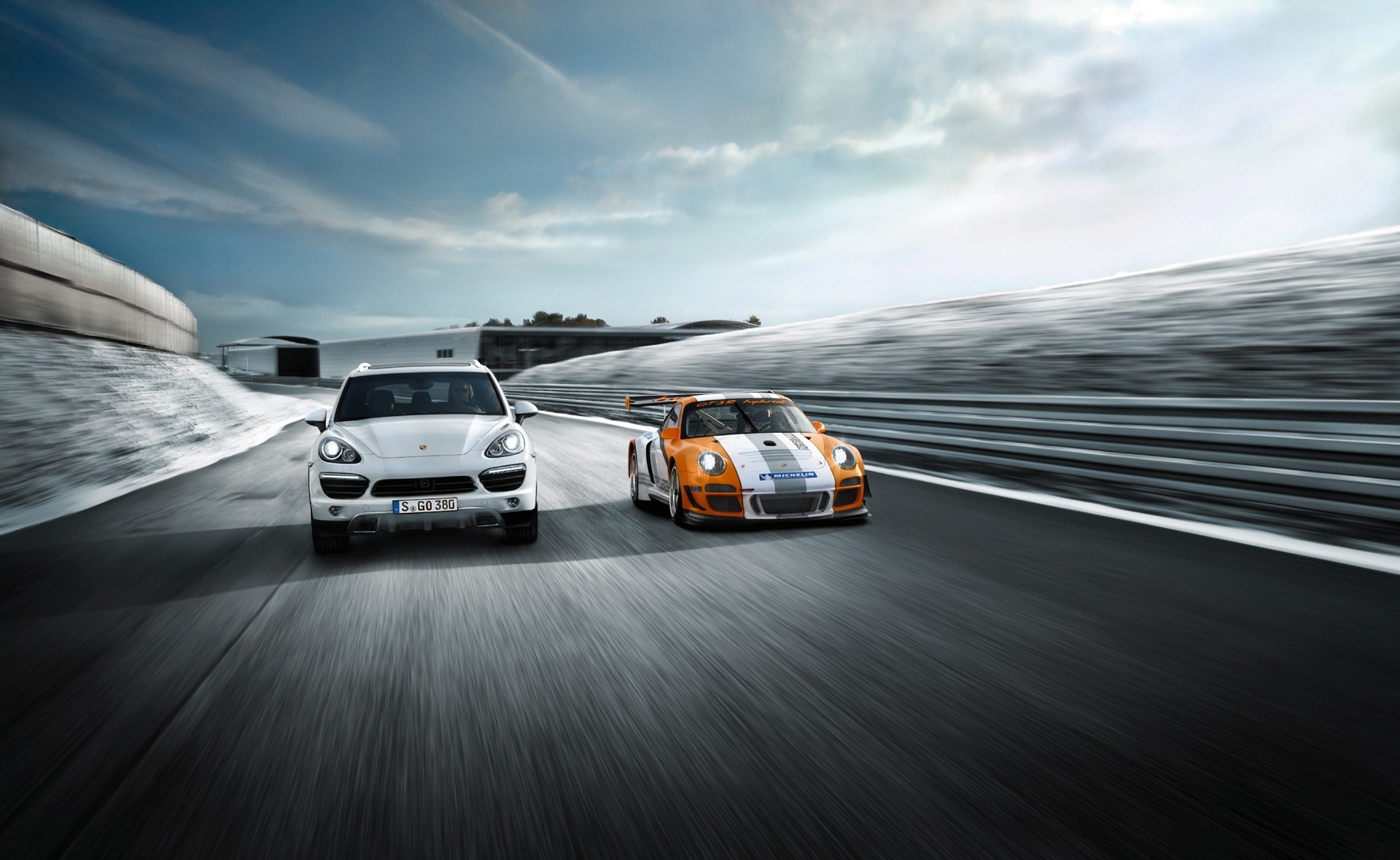 vehicle, Car, Porsche Cayenne, Porsche 911 GT3 Wallpaper