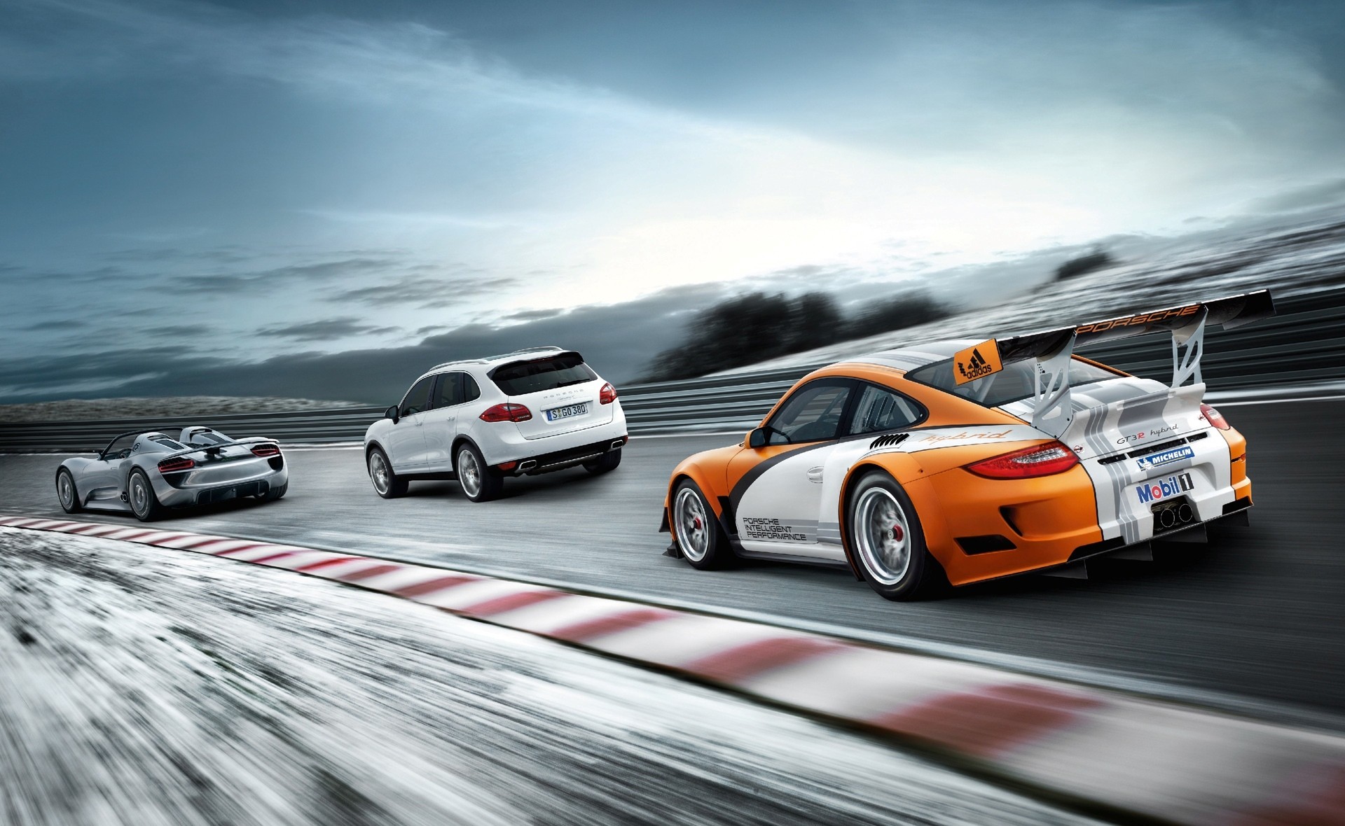 car, Vehicle, Porsche 911 GT3, Porsche Cayenne, Porsche 918 Spyder, Race Tracks Wallpaper