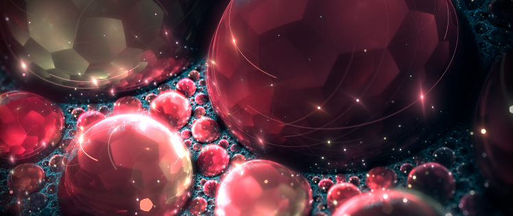 artwork, Digital Art, Crystallized, Bubbles, Abstract, Black And Red HD Wallpaper Desktop Background