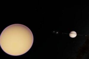space, Space Engine, Planet, Saturn, Titan