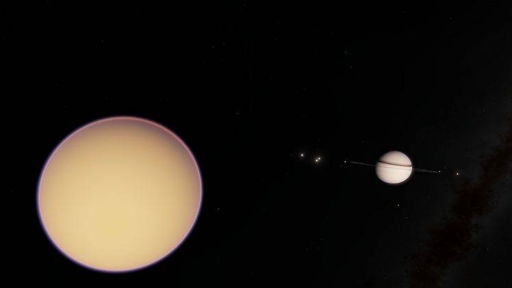 space, Space Engine, Planet, Saturn, Titan HD Wallpaper Desktop Background