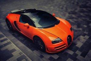 car, Bugatti Veyron, Bugatti, Orange Cars