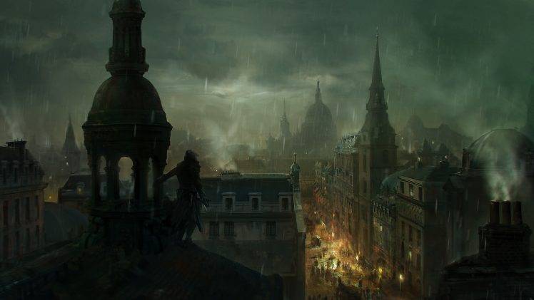 Assassins Creed Syndicate, Assassins Creed, Video Games, Artwork, Concept Art, City, Rain HD Wallpaper Desktop Background