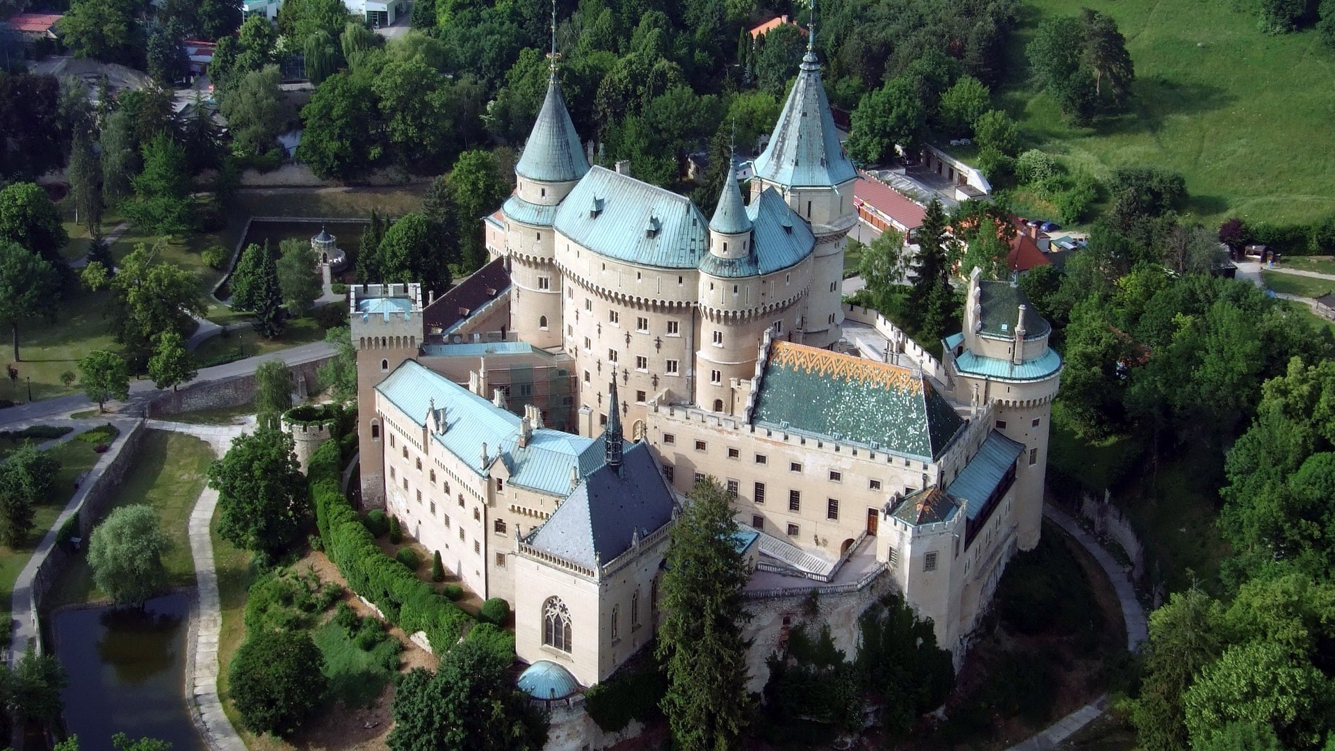 architecture, Landscape, Castle, Nature, Trees, Hill, Tower, Bojnice