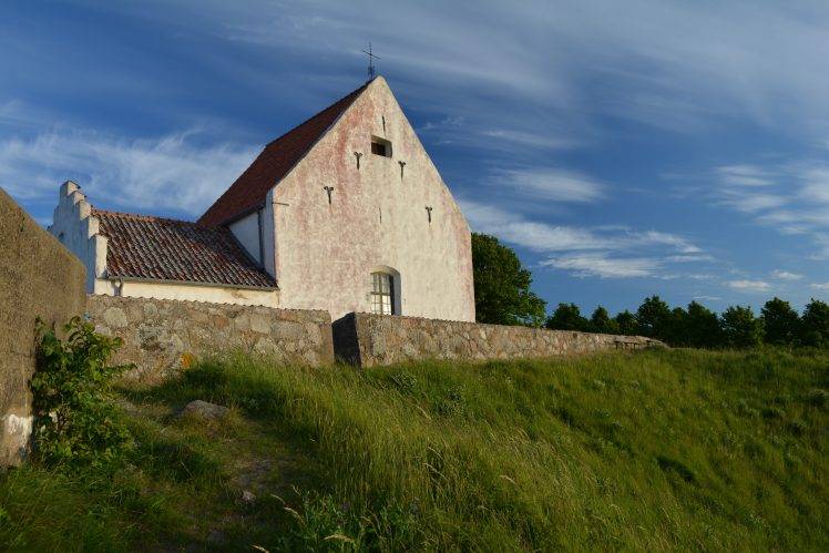 church, Architecture, Landscape, Live Your Life, Sky, Grass, Sweden, Colorized Photos HD Wallpaper Desktop Background