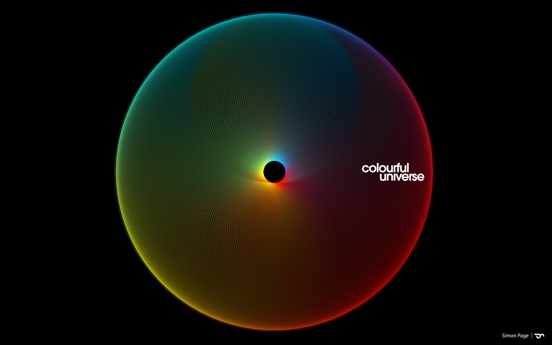 space, Spectrum, Colorful, Sphere, Circle, Black Background, Simon C. Page Wallpaper