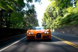 Bugatti Veyron Grand Sport Vitesse, Car, Road, Motion Blur, Lights