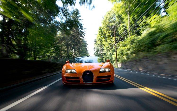 Bugatti Veyron Grand Sport Vitesse, Car, Road, Motion Blur, Lights HD Wallpaper Desktop Background