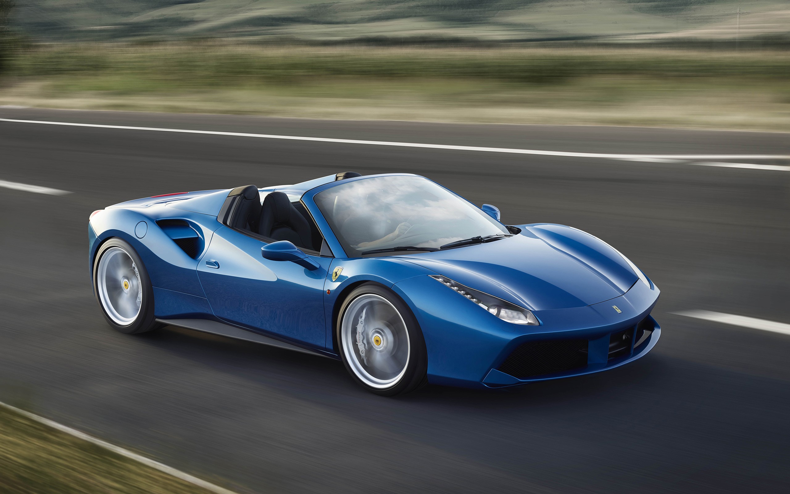 car, Ferrari 488 GTB, Convertible, Motion Blur, Road Wallpaper