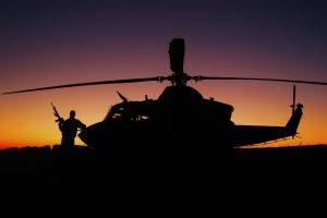 military, Aircraft, Military Aircraft, Helicopters, Bell CH 146 Griffon, Royal Canadian Air Force, Silhouette, Shadow, Sunset