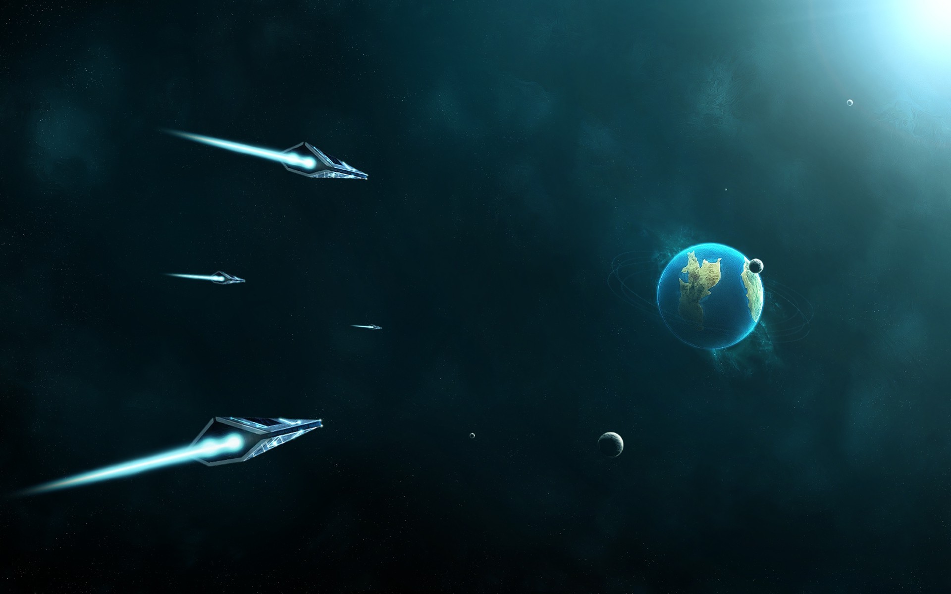 space, Spaceship, Planet, CGI, Futuristic, Moon Wallpaper