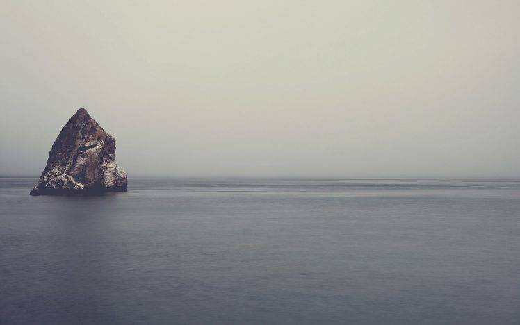 sea, Rock, Landscape, Nature, Mist HD Wallpaper Desktop Background