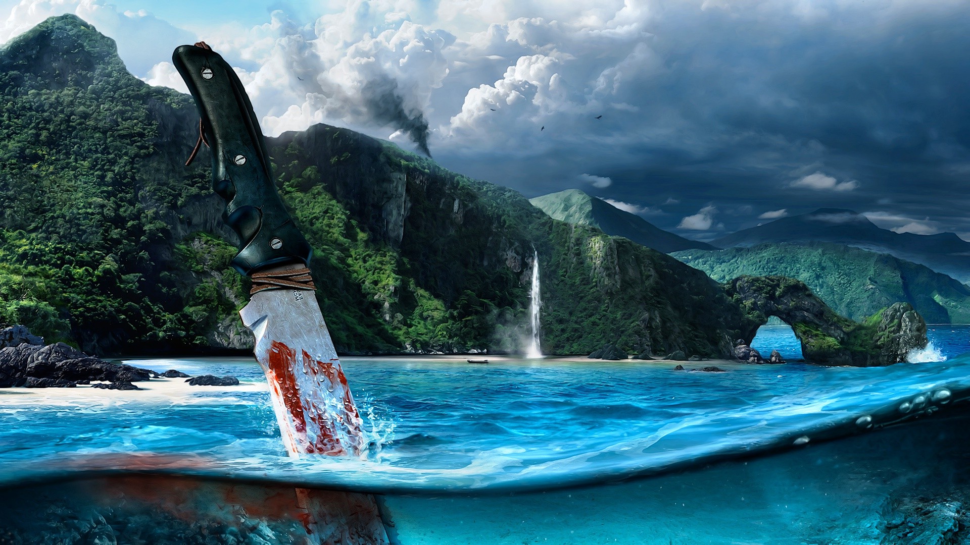 knife, Ubisoft, Tropical, Video Games, Far Cry 3, Split View, Far Cry Wallpaper