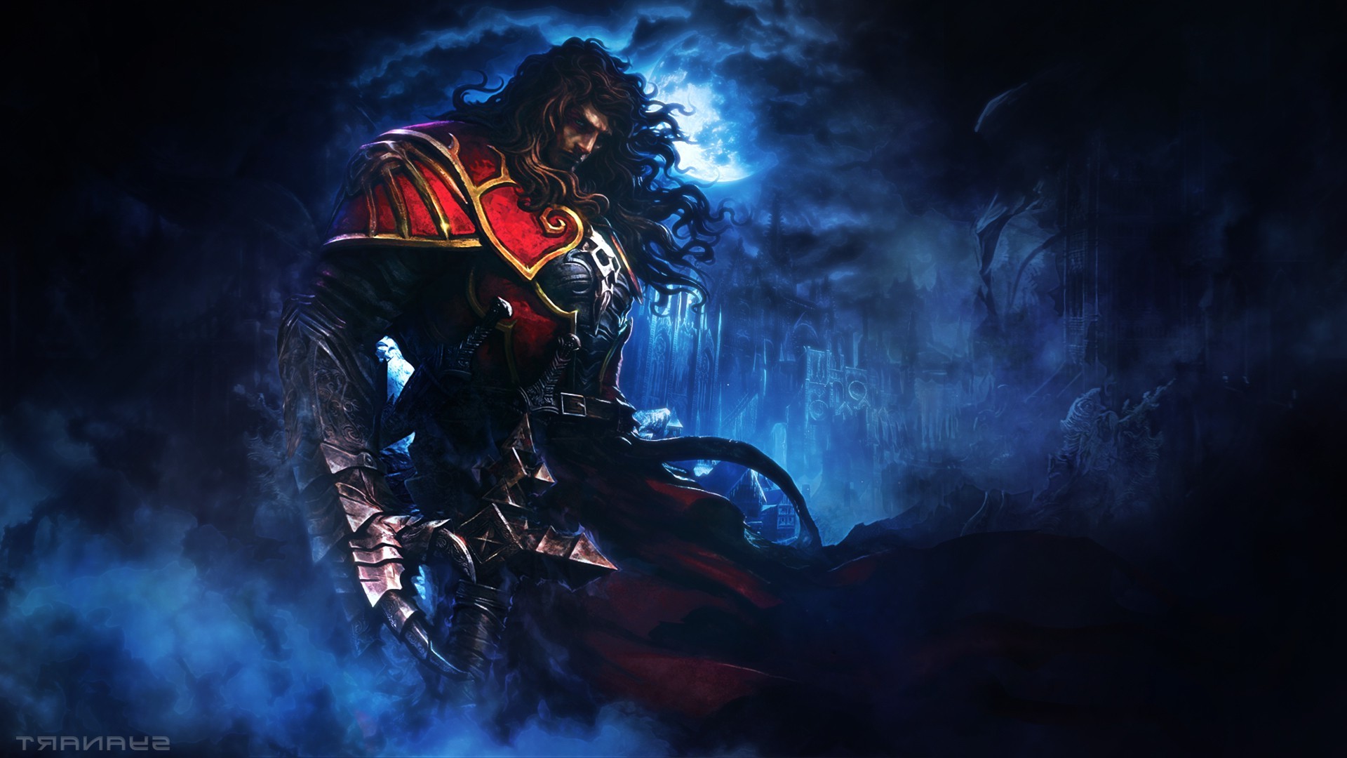 Castlevania, Castlevania: Lords Of Shadow, Video Games, Fantasy Art, Gabriel Belmont, Night, Smoke, Armor Wallpaper
